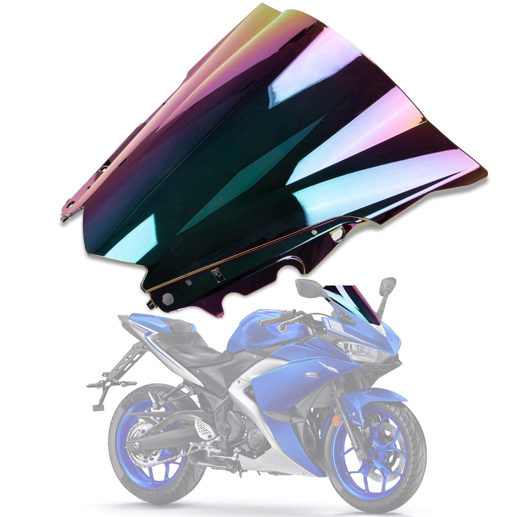 PSLER Parabrisas Doble Burbuja para YZF R3 R25 2014-2018