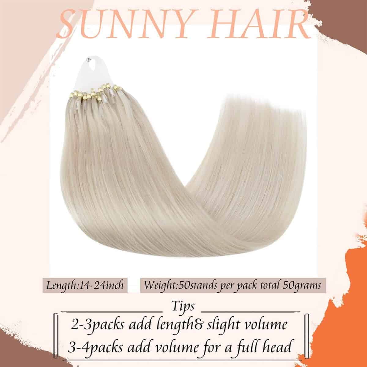 Extensiones de Cabello Micro Ring Sunny Hair Cabello Humano - Imagen 3