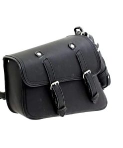 Bolsa lateral de cuero negro Sturgis para motocicletas con