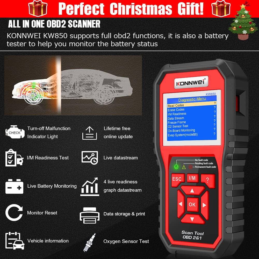 KONNWEI KW850 Escáner Profesional OBD2 Lector de Códigos - Imagen 3