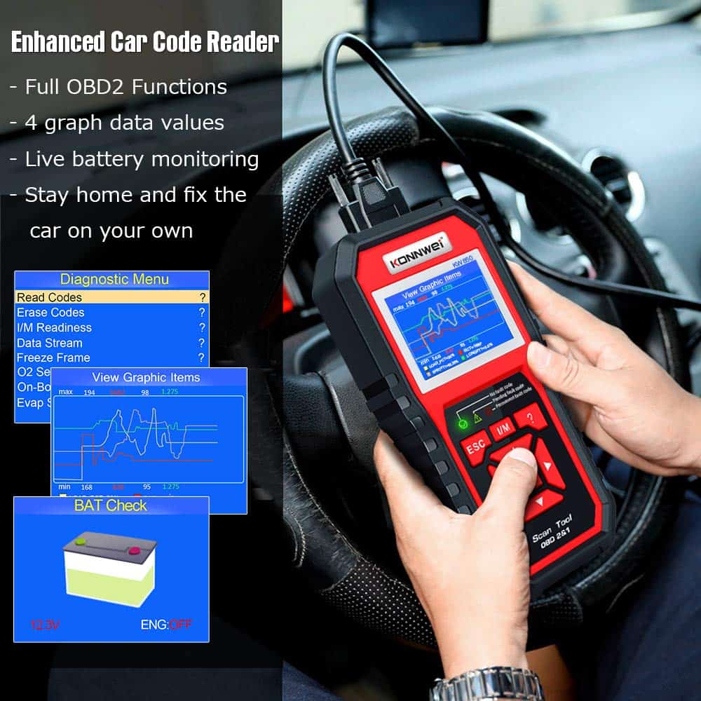 KONNWEI KW850 Escáner Profesional OBD2 Lector de Códigos - Imagen 6