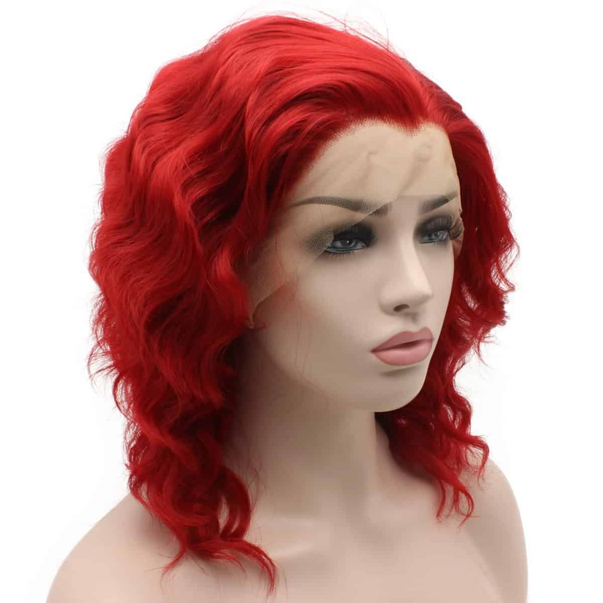 Peluca Roja de Fiesta de Pelo Sintético Largo hasta los - Imagen 4