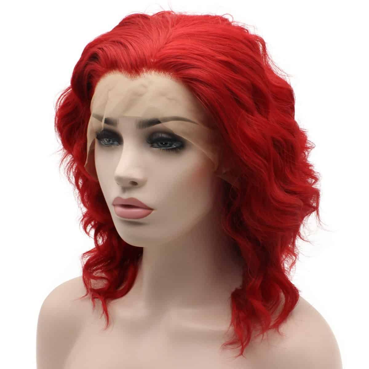 Peluca Roja de Fiesta de Pelo Sintético Largo hasta los - Imagen 3