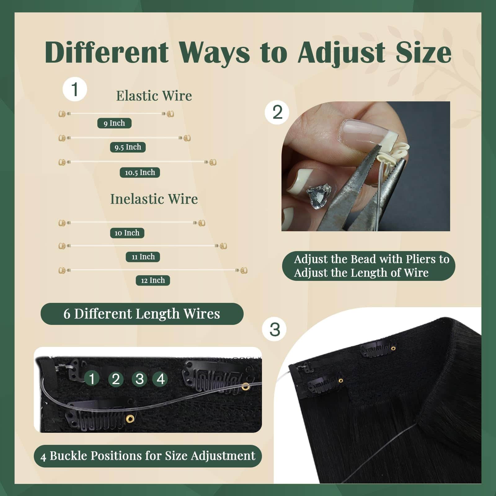 Extensiones de Cabello con Cable Invisible Ugeat Jet Black, - Imagen 5