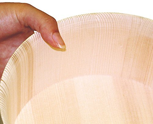 Cubo de baño japonés de madera natural Yamako tipo tapa - Imagen 3