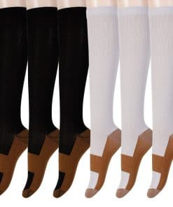 Calcetines de compresión de cobre graduados 6 pares