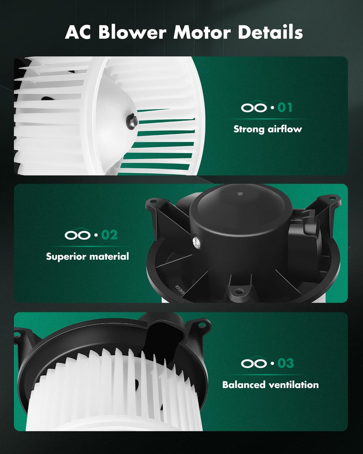 SCITOO HVAC Heater Blower Motor with Fan Cage Front 700174 - Imagen 4