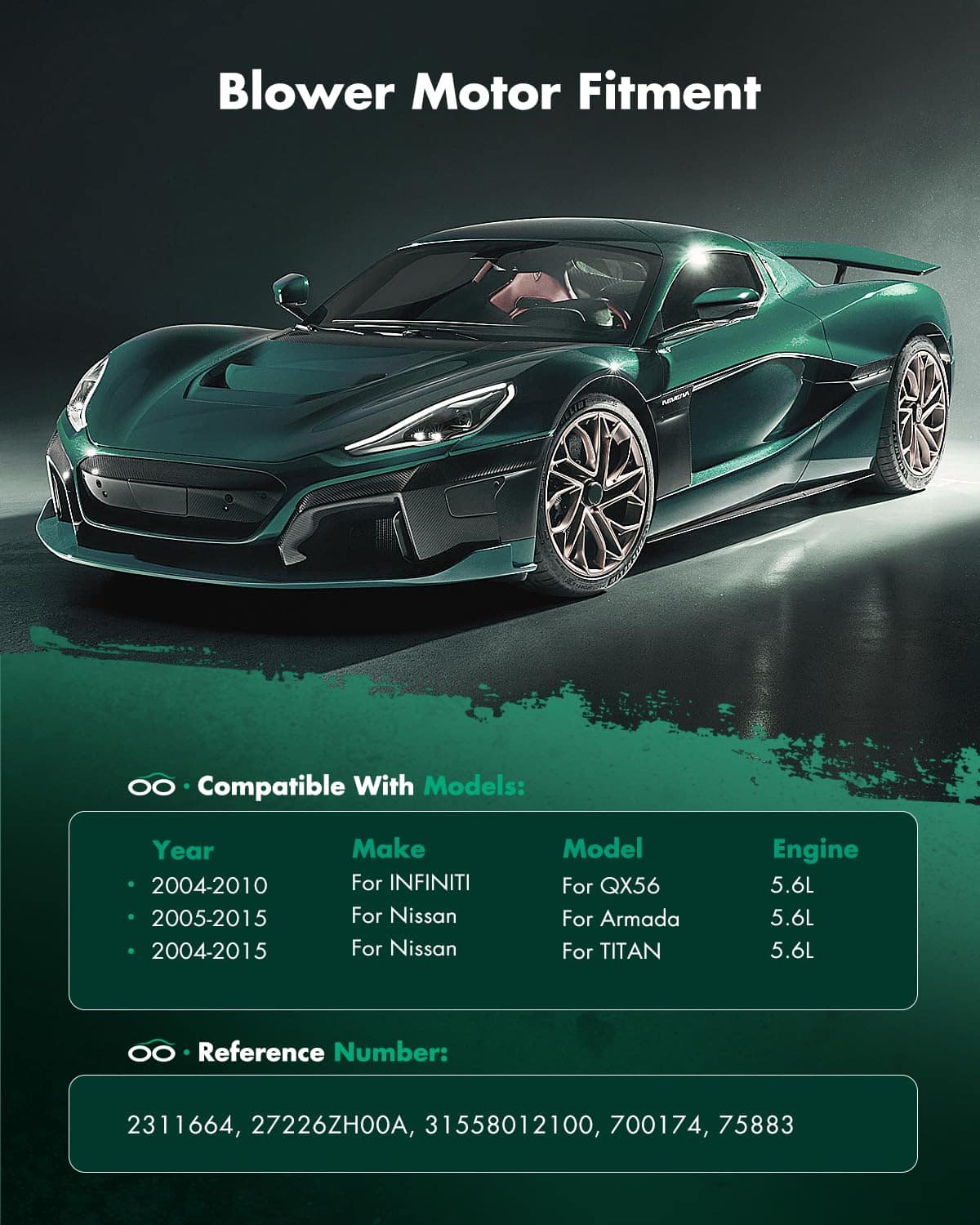 SCITOO HVAC Heater Blower Motor with Fan Cage Front 700174 - Imagen 6