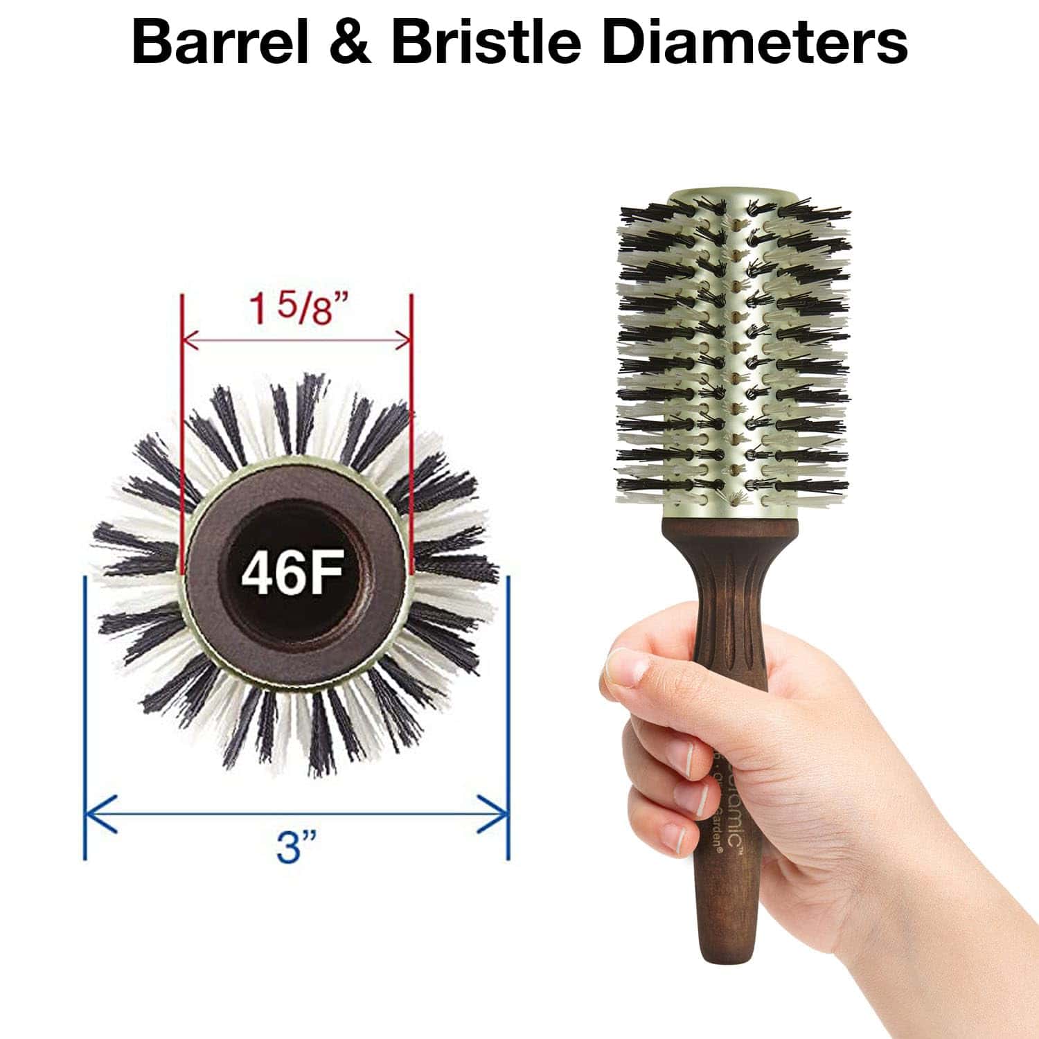 Cepillo térmico redondo Olivia Garden Ecoceramic de cerdas - Imagen 3