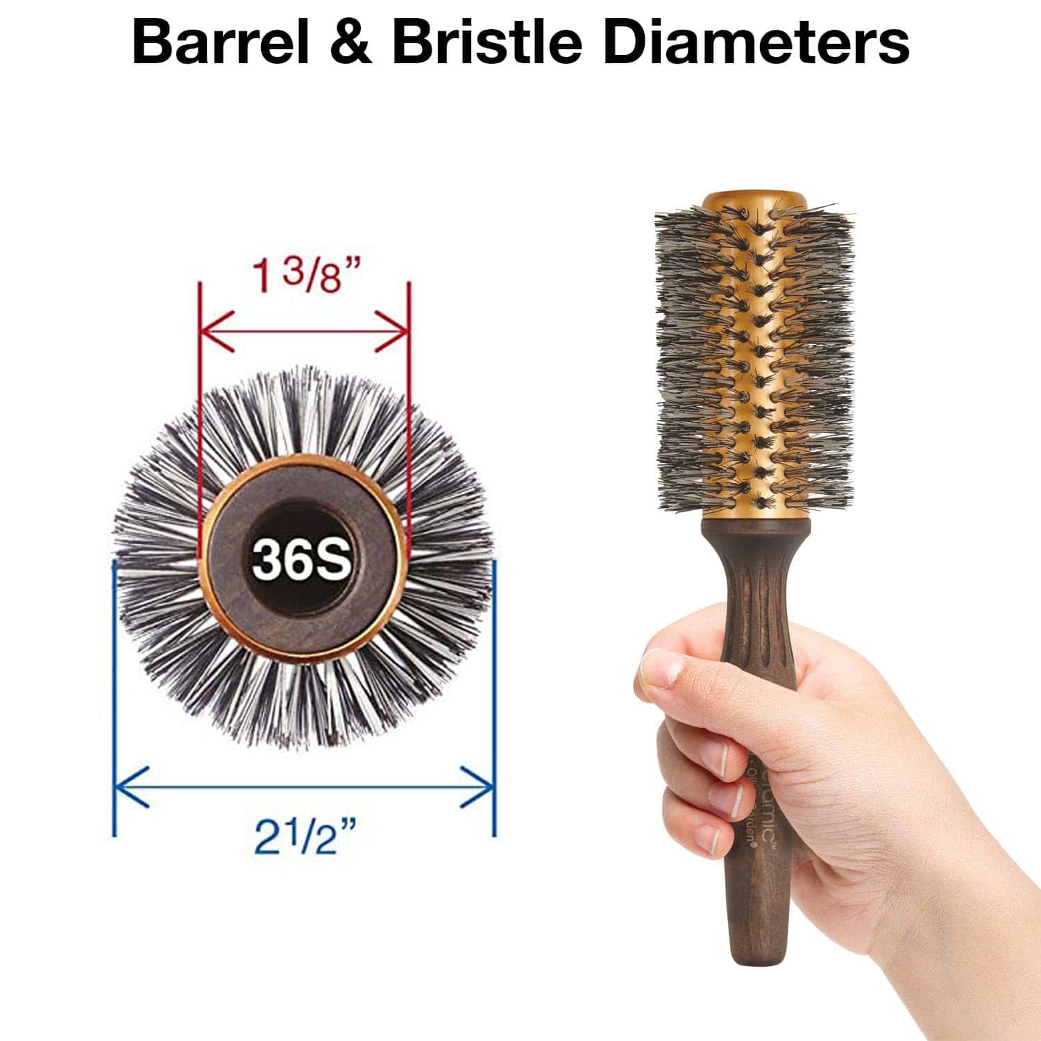 Cepillo térmico redondo Olivia Garden EcoCeramic con cerdas - Imagen 3