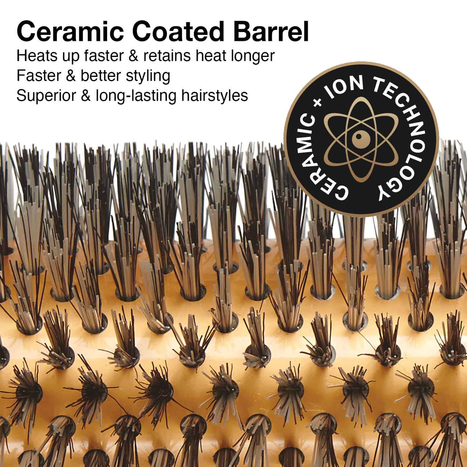 Cepillo térmico redondo Olivia Garden EcoCeramic con cerdas - Imagen 5