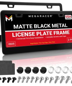 Marco de Placa de Matrícula Mate Negro 2 Pack | Soporte de