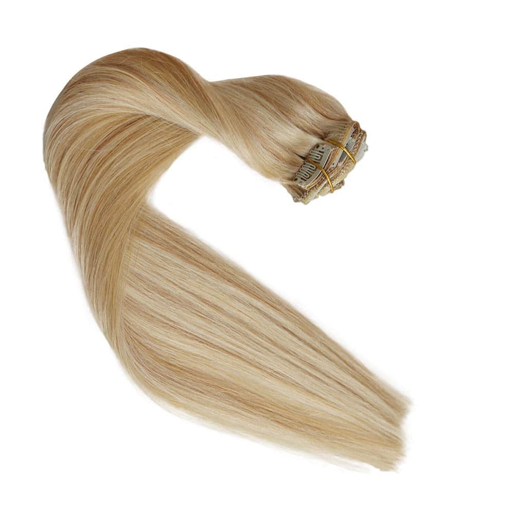 Extensiones de Cabello Real Clip en Rubias Mezcladas - Imagen 3