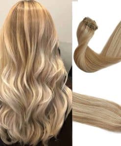 Extensiones de Cabello Real Clip en Rubias Mezcladas
