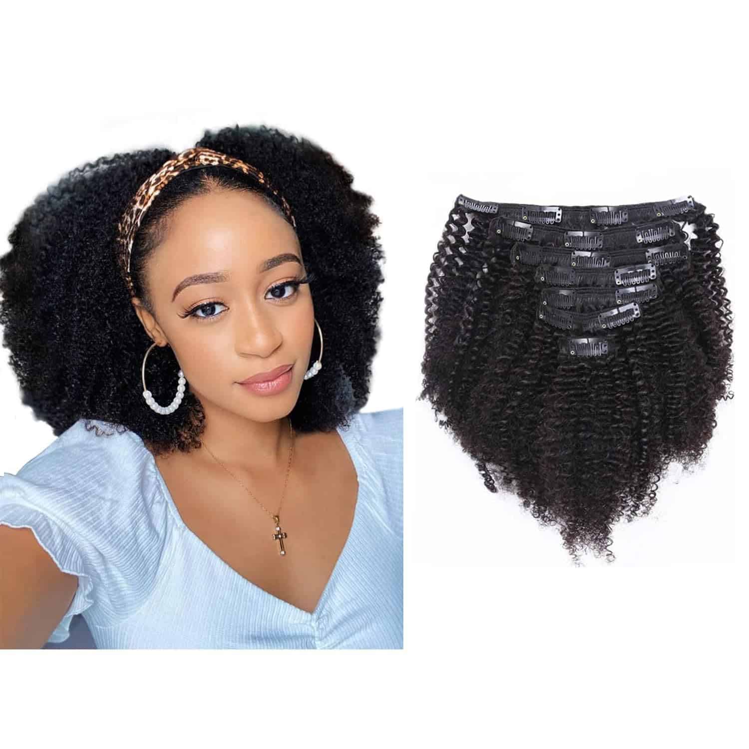 Extensiones de Cabello Afro Kinky Curly Clip en Cabello