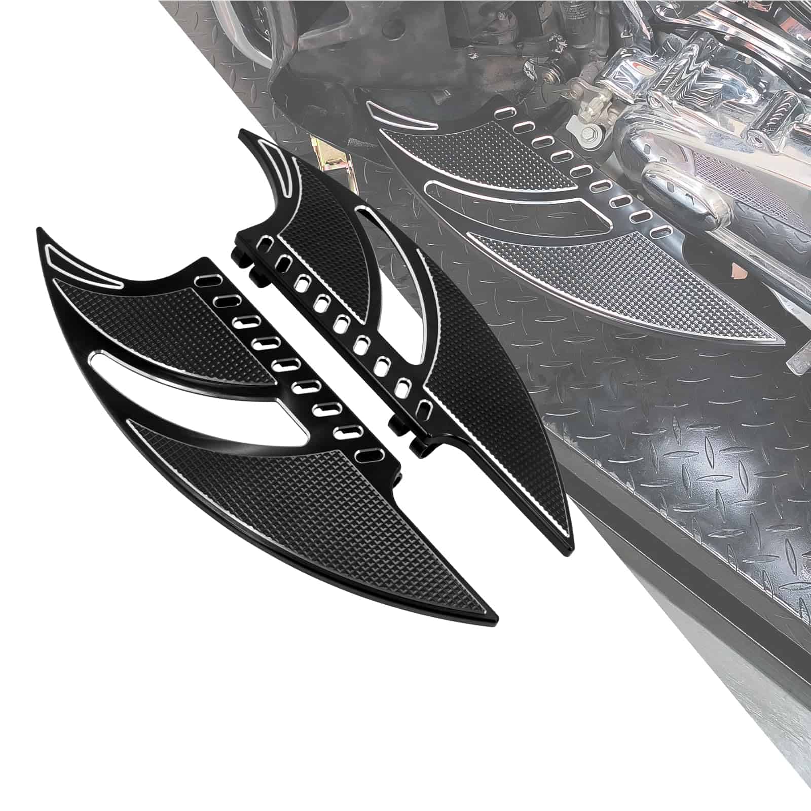 HDBUBALUS Tableros de Piso de Motocicleta CNC Tomahawk