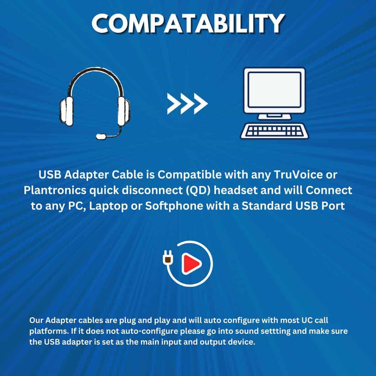 Adaptador USB a QD para Auriculares Plantronics, Poly y - Imagen 5