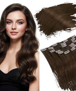 Extensiones de Cabello Real Castaño Chocolate Ugeat Clip en