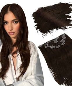 Extensiones de Cabello Clip en Marrón Oscuro Ugeat Pelo
