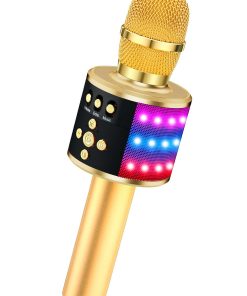 Micrófono de Karaoke Bluetooth Inalámbrico -Dorado