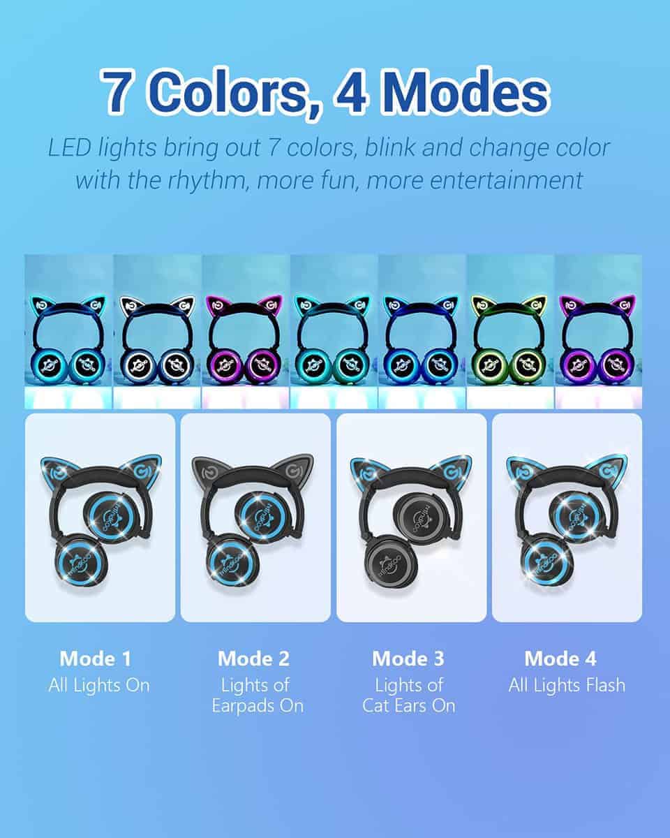 Audífonos Bluetooth con Orejas de Gato de MindKoo con - Imagen 3