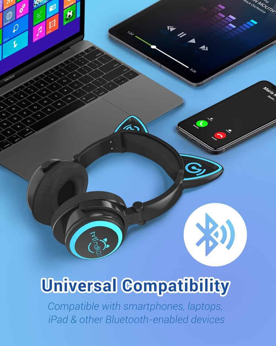 Audífonos Bluetooth con Orejas de Gato de MindKoo con - Imagen 7
