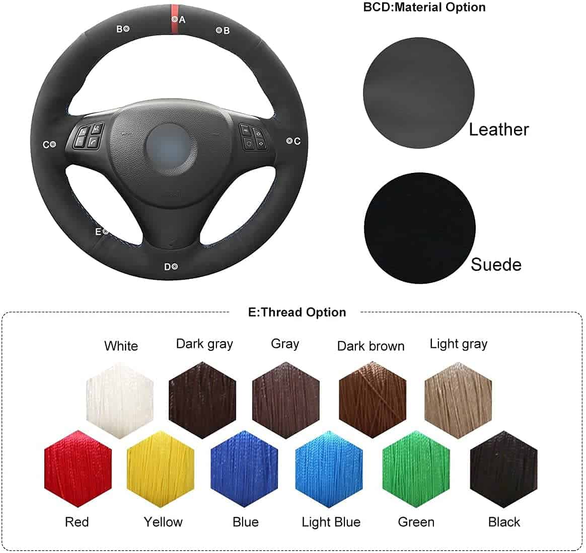 Cubierta de volante para automóvil MEWANT para BMW 1 Series - Imagen 6