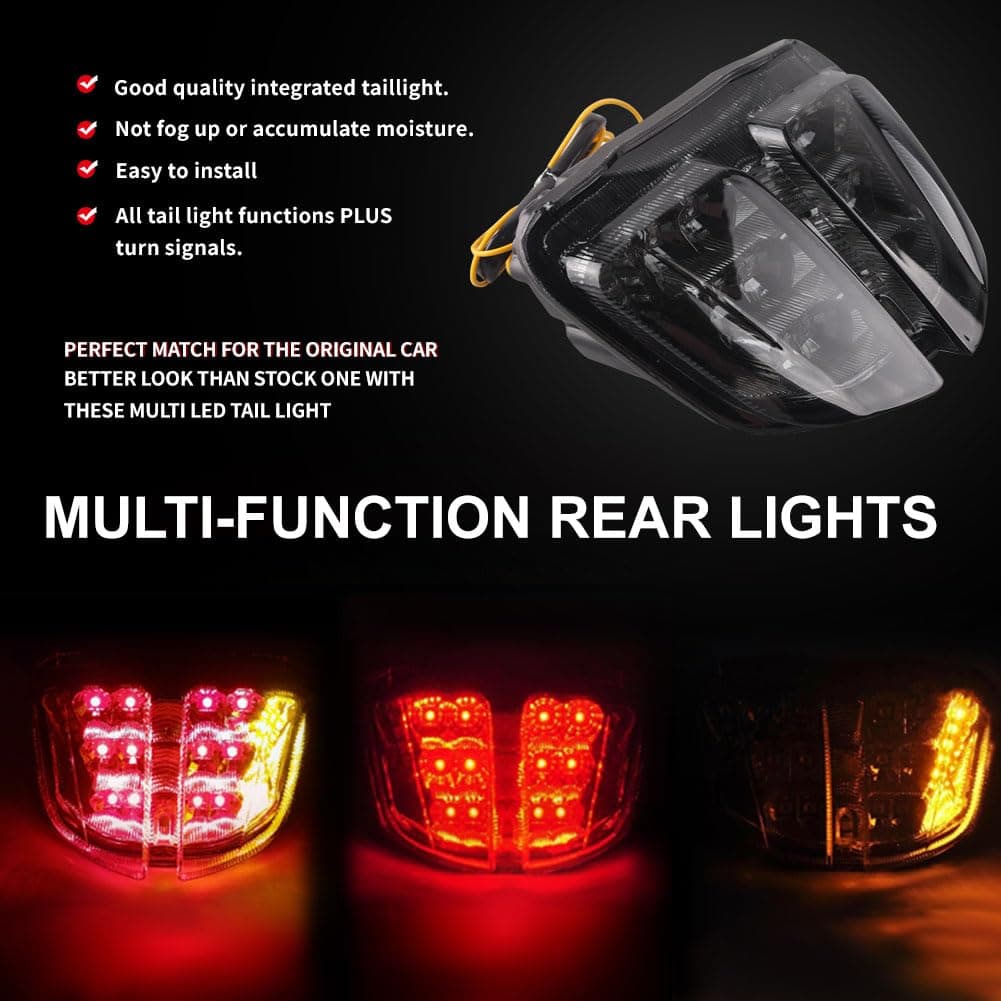 GZYF Luz de Freno Integrada de Motor Luz Trasera Placa de - Imagen 4