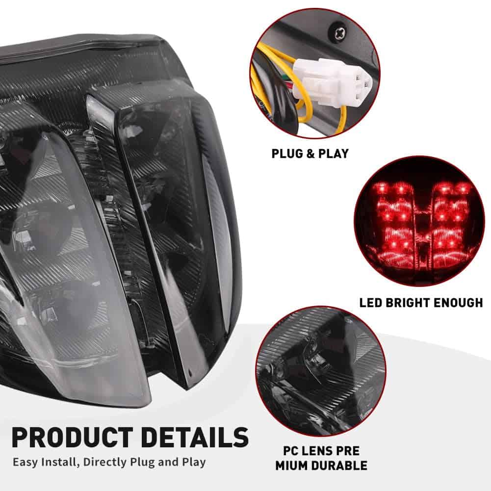 GZYF Luz de Freno Integrada de Motor Luz Trasera Placa de - Imagen 5