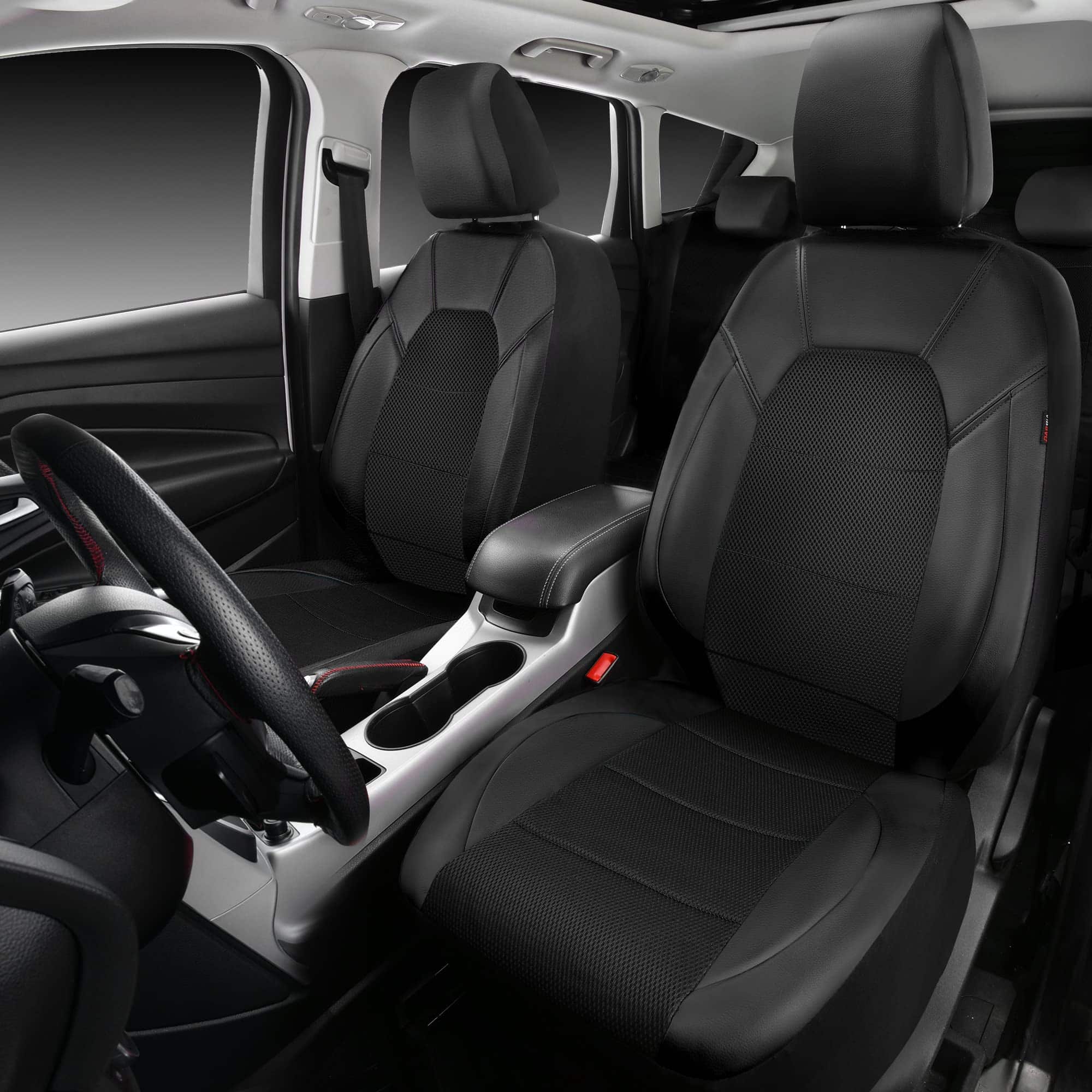 Fundas de Asiento de Coche de Cuero CAR PASS y Malla de - Imagen 4