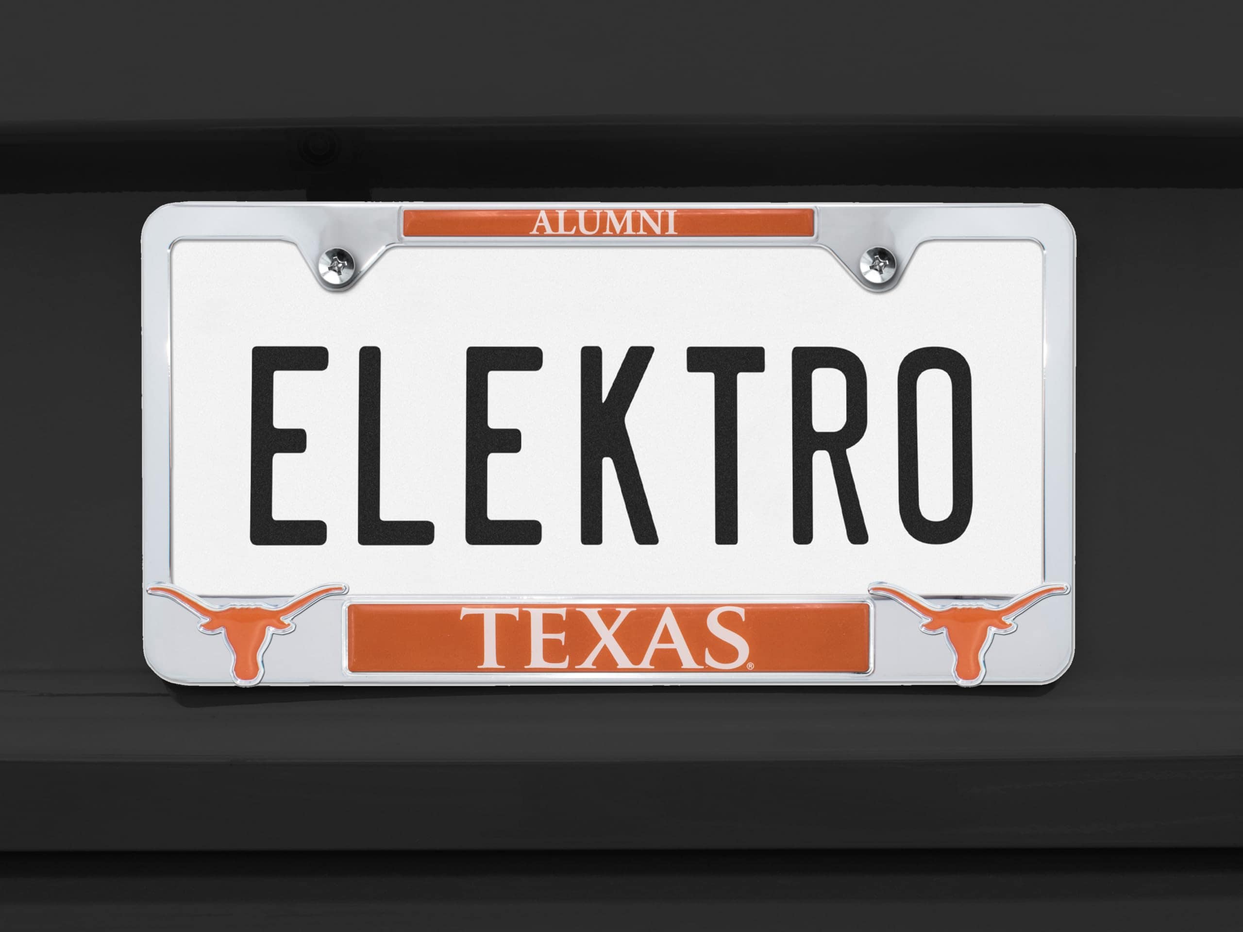 Portaplacas de matrícula metálico cromado con logotipos 3D - Imagen 3