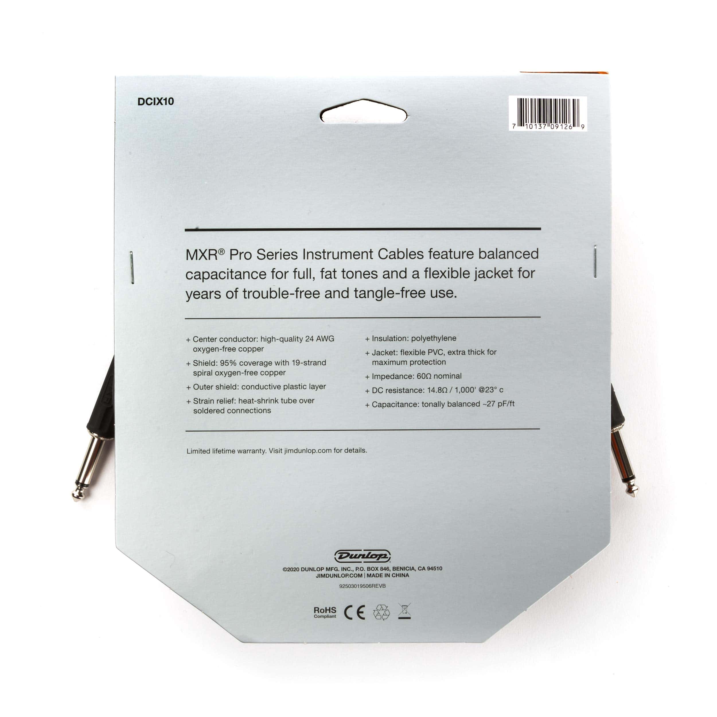 Cable de Instrumento Serie Pro MXR 10 ft|3.1 m (DCIX10) - Imagen 3