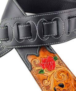 Correa de guitarra de cuero negro Walker & Williams CVG-12