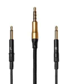 Cable MEZE AUDIO de 1.2m con Micrófono y -Negro y Dorado