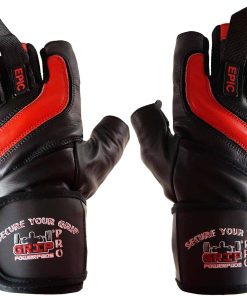 Guantes de Gimnasio de Cuero Épico con Muñequeras -ROJO