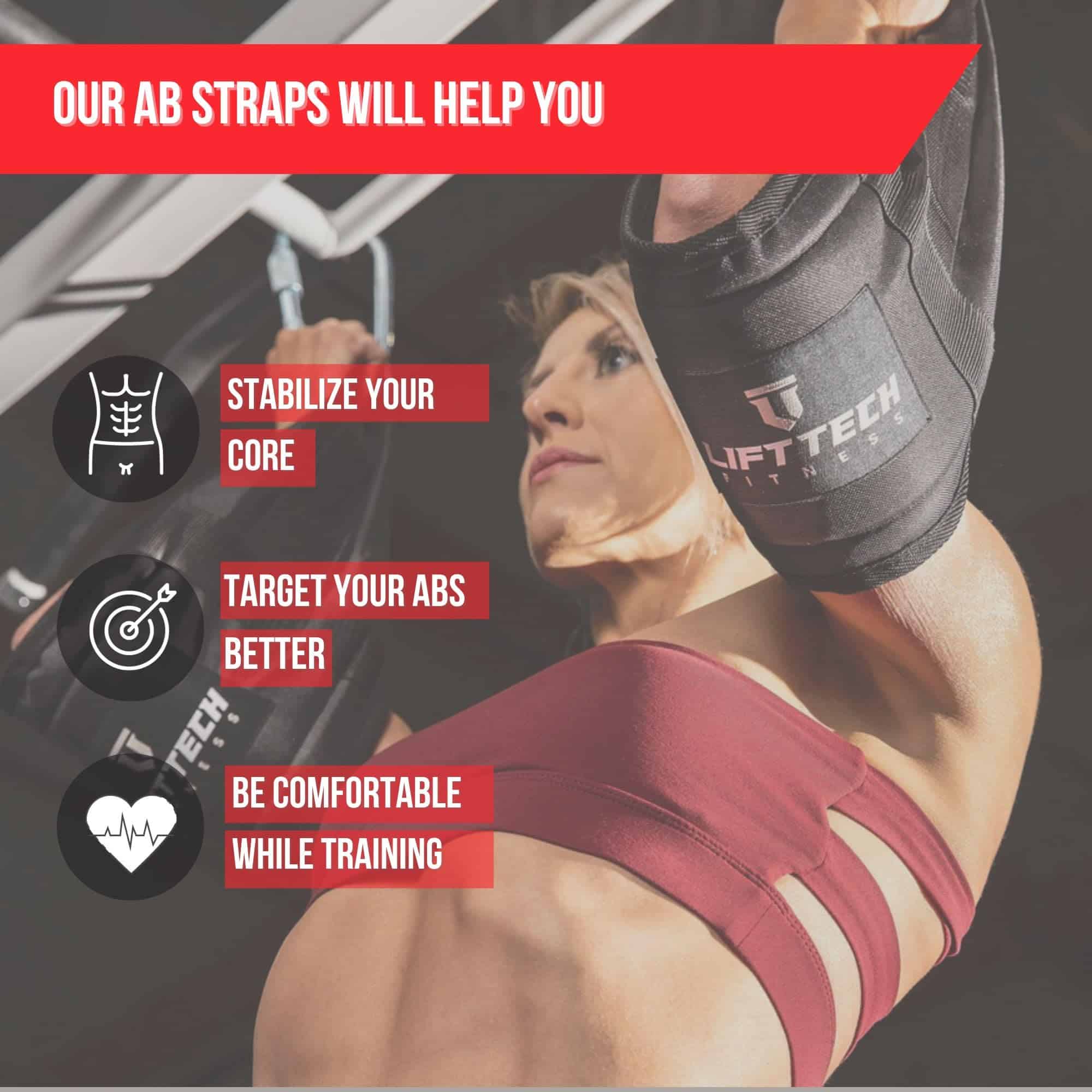 Ab Straps Lift Tech Fitness (Par de 2) - Cómodas Ab Straps - Imagen 3