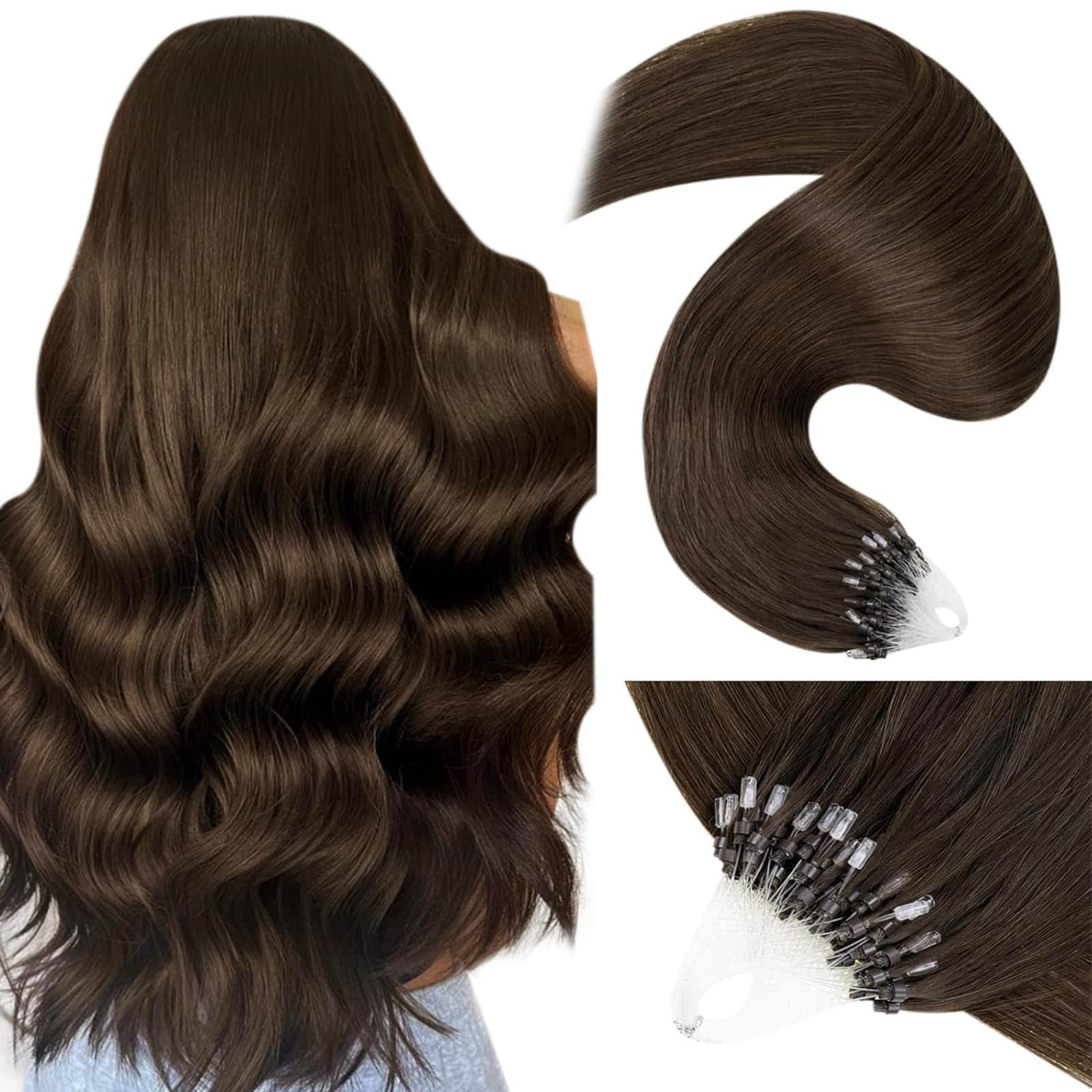 Extensiones de Cabello Micro Loop LaaVoo Marrón Extensiones