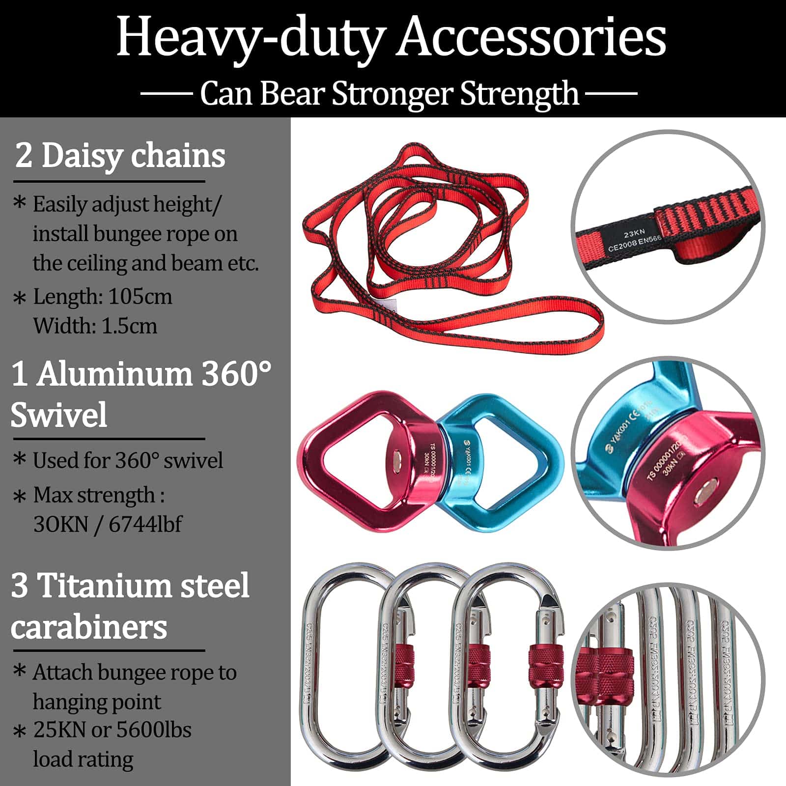 Conjunto de Cuerdas de Resistencia Bungee Pesado de Látex - Imagen 5
