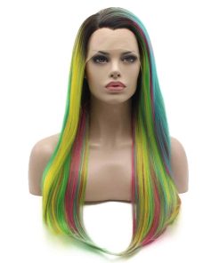 Peluca Sintética de Encaje Frente Liso Largo 24 pulgadas