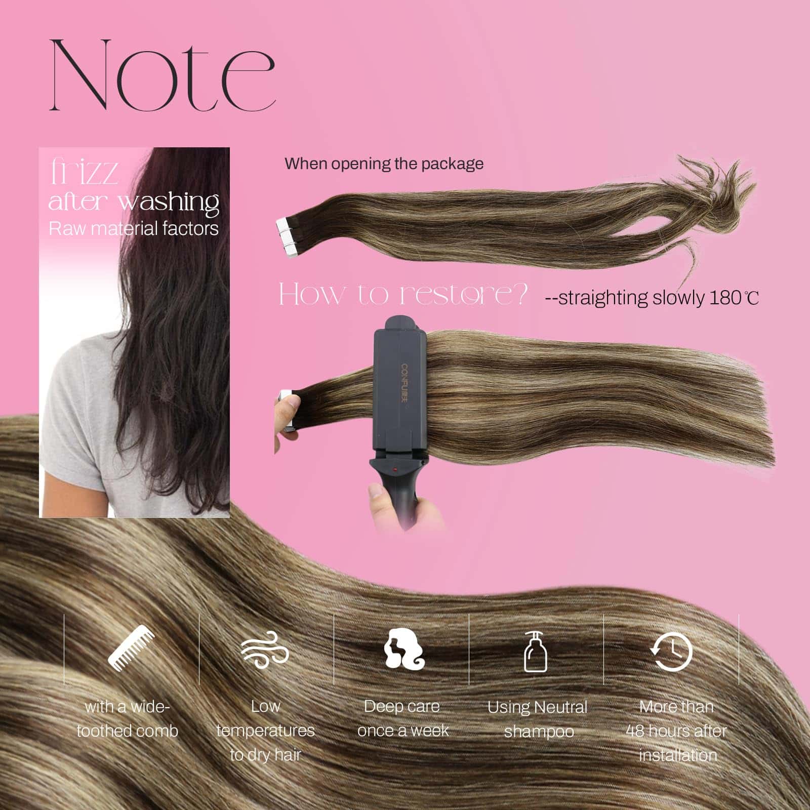 Extensiones de Cabello con Adhesivo Moresoo Balayage - Imagen 6