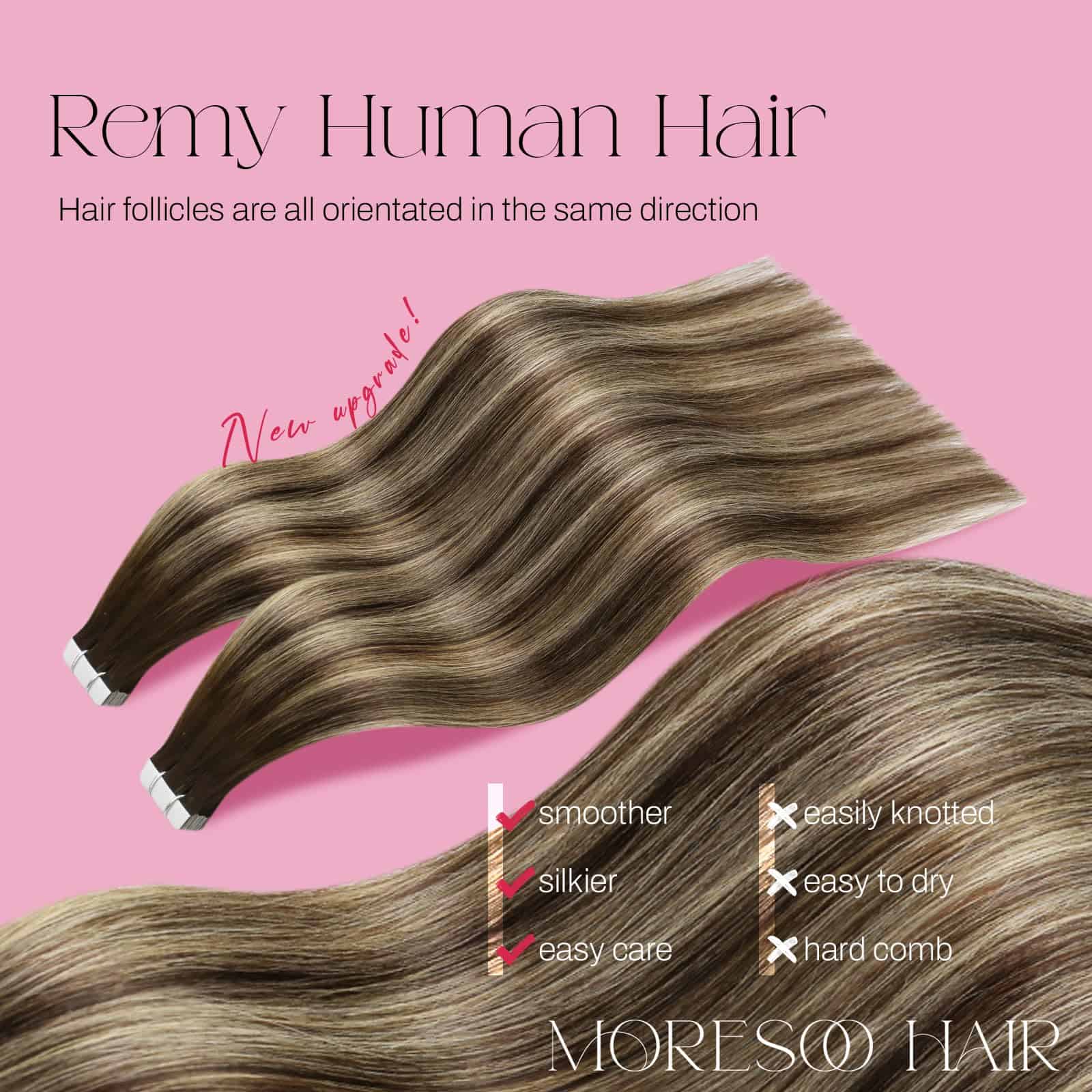 Extensiones de Cabello con Adhesivo Moresoo Balayage - Imagen 3