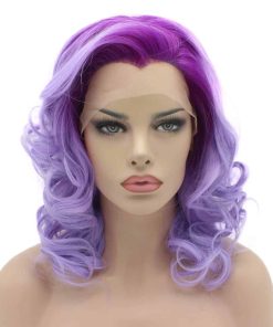 Pelucas Sintéticas de Encaje Medio Largo 16 pulgadas de