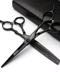 Tijeras de peluquería negras de 6 pulgadas herramienta de