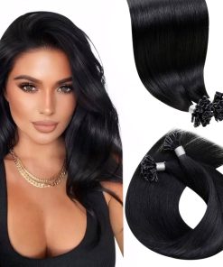 Extensiones de Cabello Real Ktip LaaVoo en Negro U Tip 22