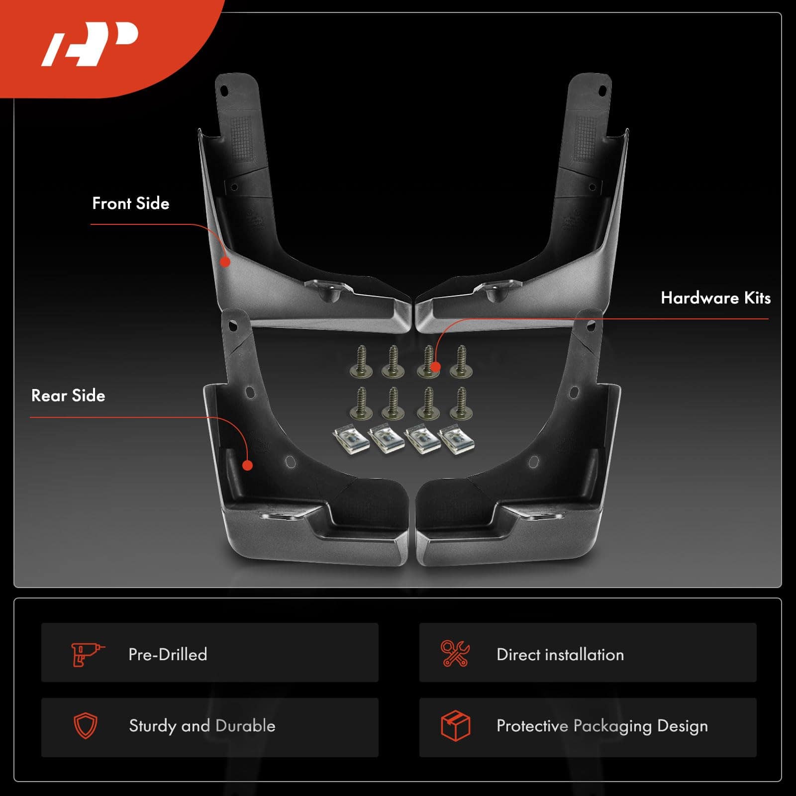 Conjunto de 4PCS A-Premium de faldones para salpicaduras - Imagen 4