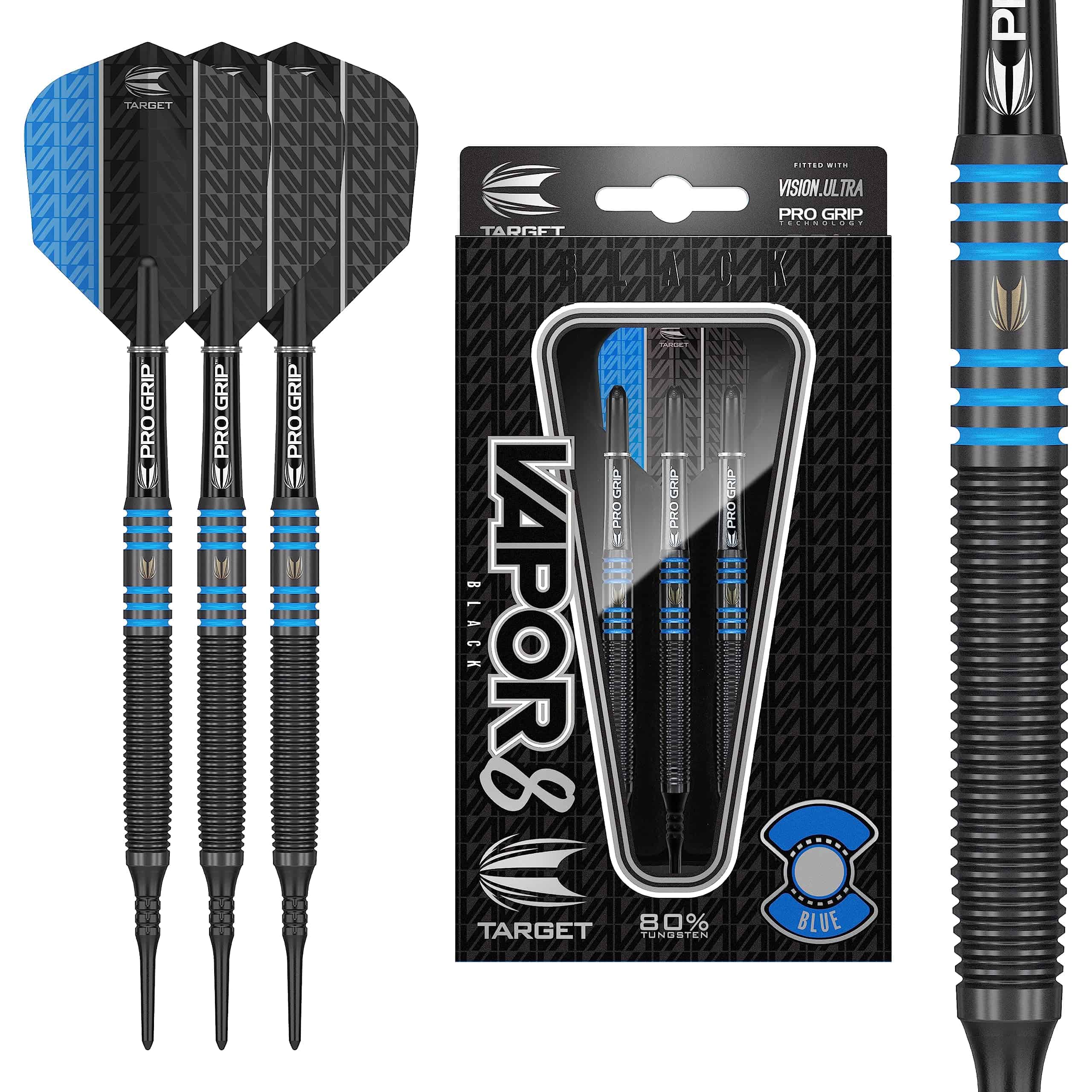 TARGET Darts Vapor 8 Black 80% Tungsten Set de Dardos de
