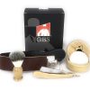 Juego de Afeitado de Madera Natural G.B.S con Navaja Recta,