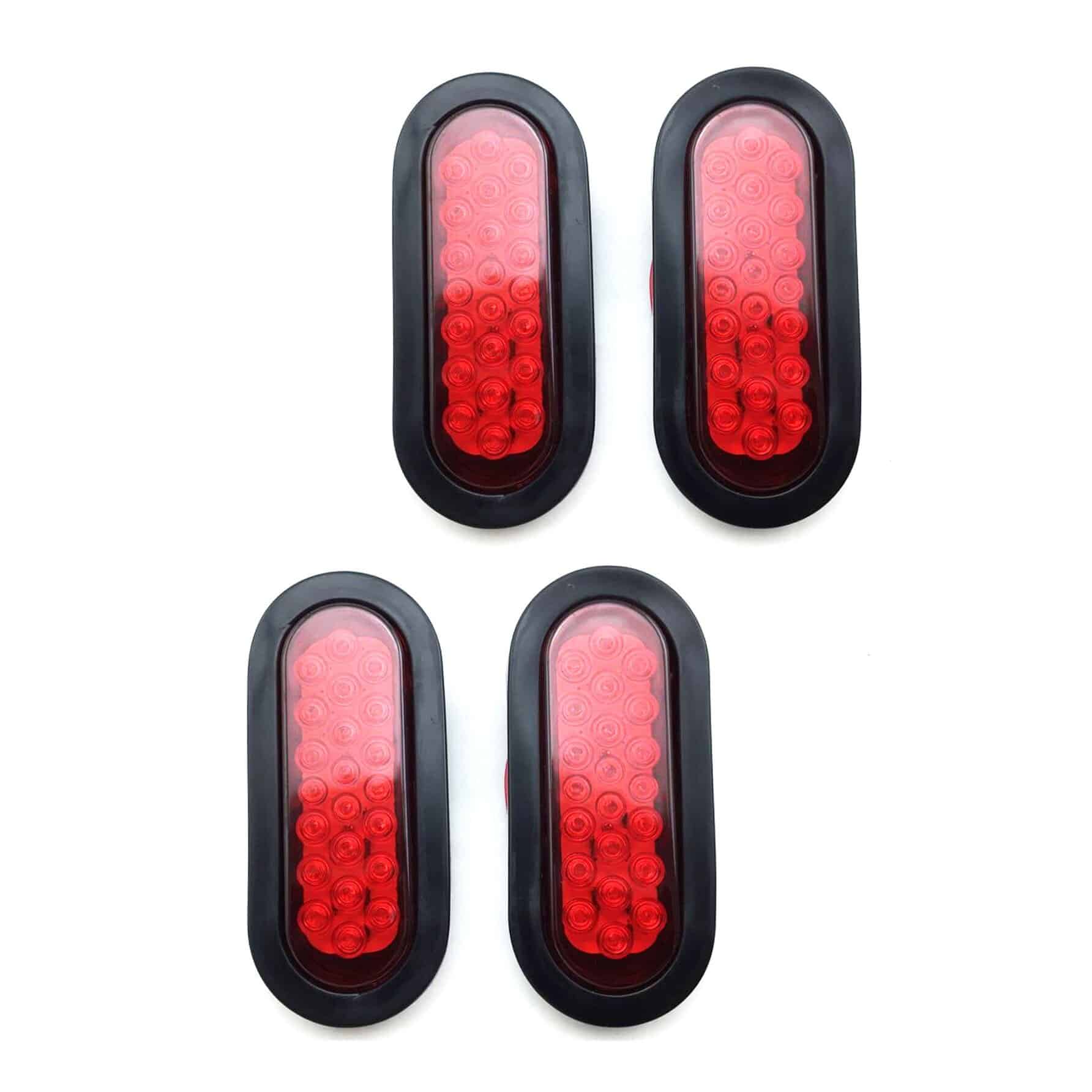 PACASK Luz Trasera Ovalada Roja de 6" con 22 LEDs para