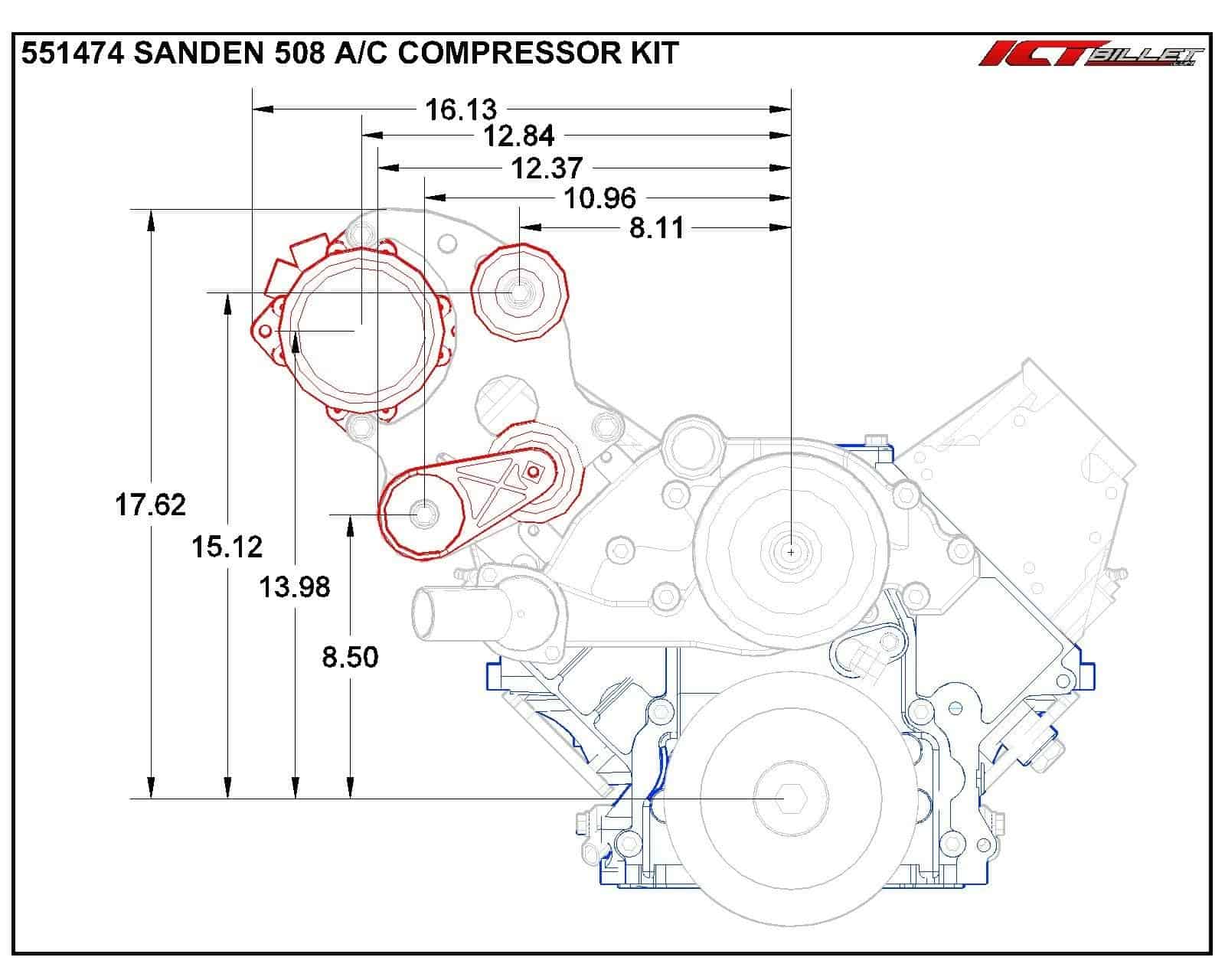 ICT Billet LS - Soporte del compresor de aire acondicionado - Imagen 9