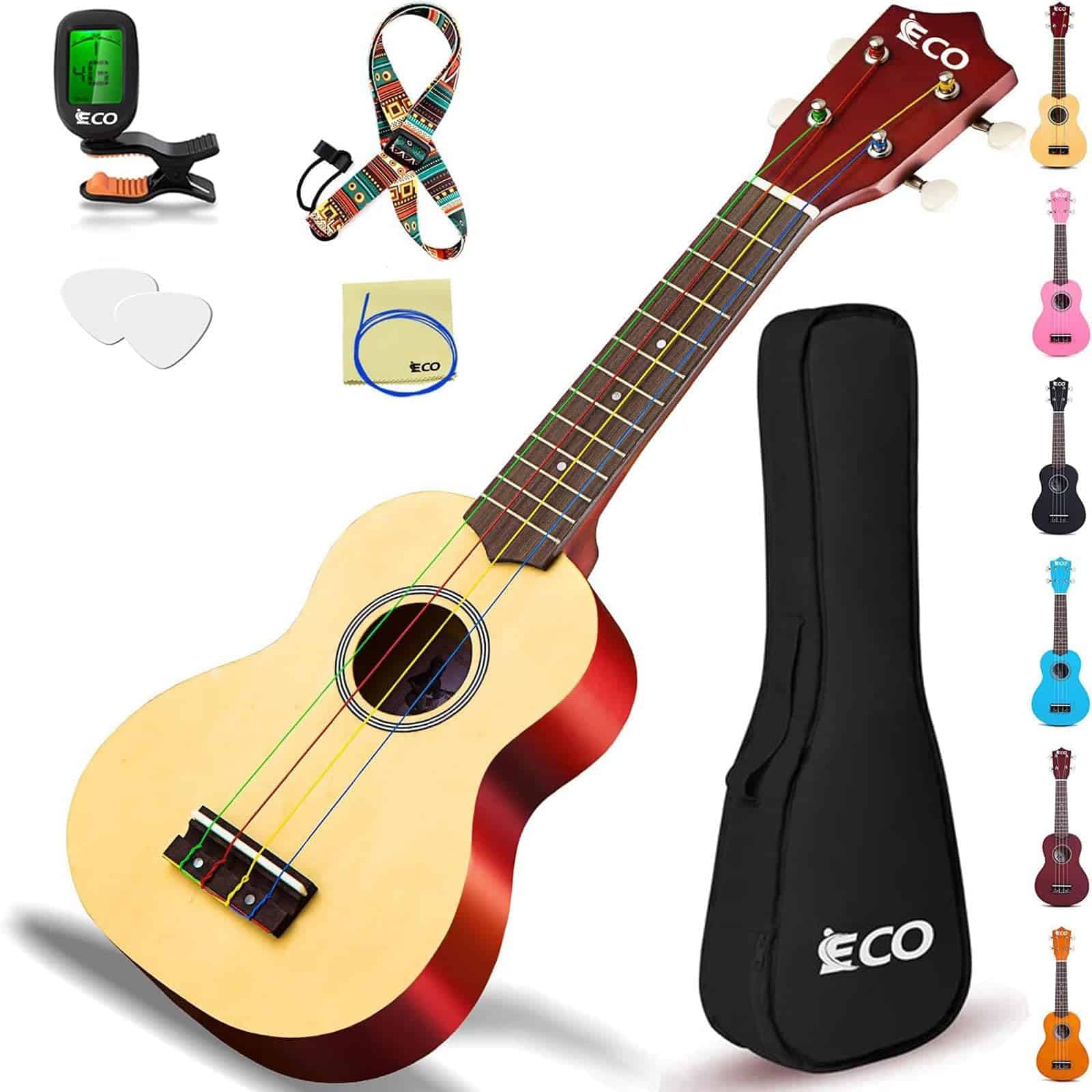 Kit de Inicio de Ukulele Soprano iECO para Niños y Adultos